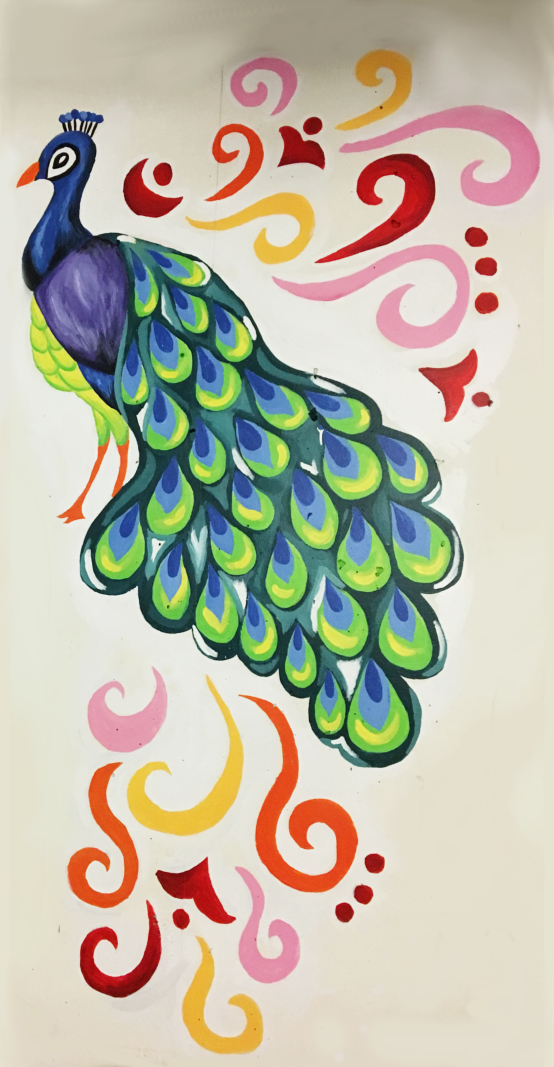 peacock mural